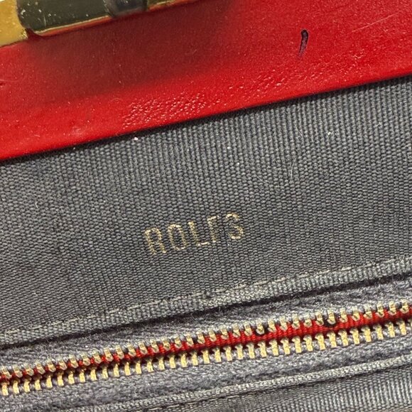 Vintage Rolfs Leather Top Handle Bag Women's Cherry Red Retro Classic - Picture 8 of 13